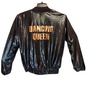 Dancing Queen Shooting Love Satin Bomber Jacket No Size Tag‎ Long Sleeve Teens